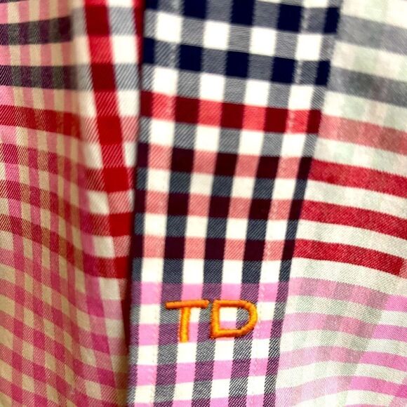 Men’s Large Thomas Dean Plaid Dress Shirt - Picture 9 of 9